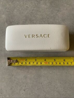 Versace Cream Glasses Hard Case with Gold Logo
